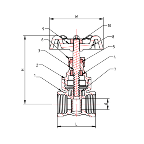Bronze Gate Valve - design drawings